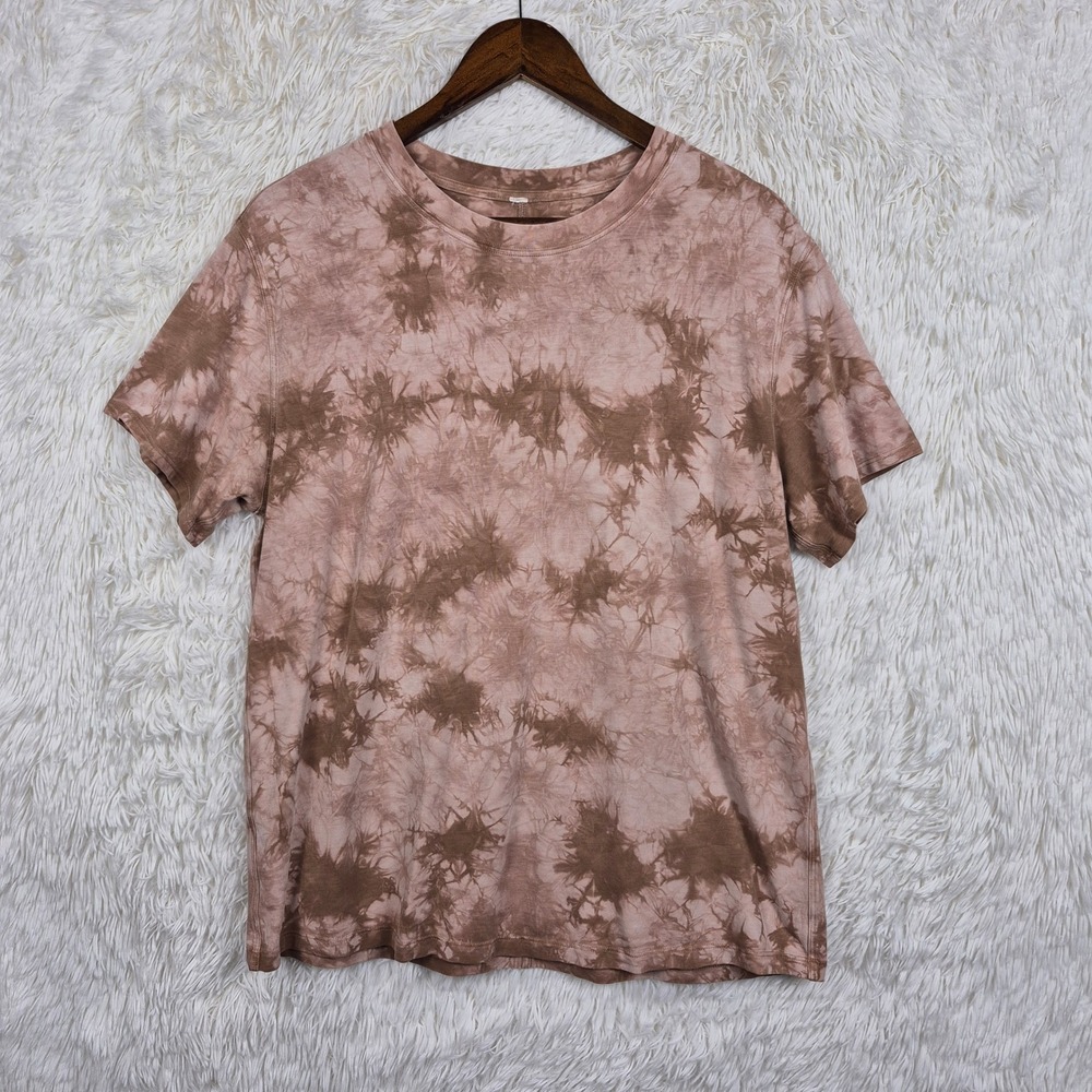 Lululemon Mens The Fundamental T-Shirt Earth Dye Clay Tie Dye Brown Tan XL